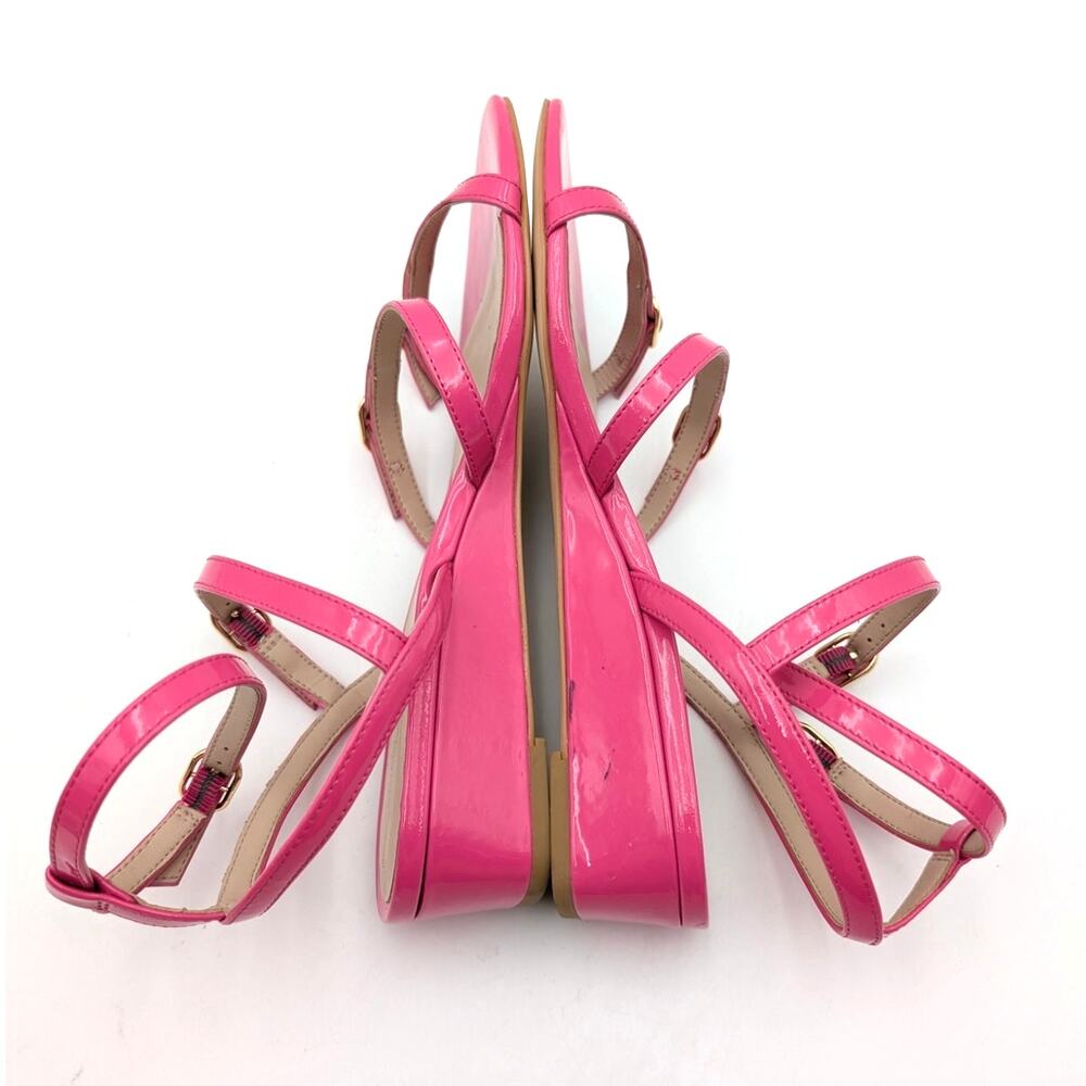 Stuart Weitzman Grecian Buckle Wedge Sandal Women's Peonia Size US9B EU39.5 - Picture 5 of 13